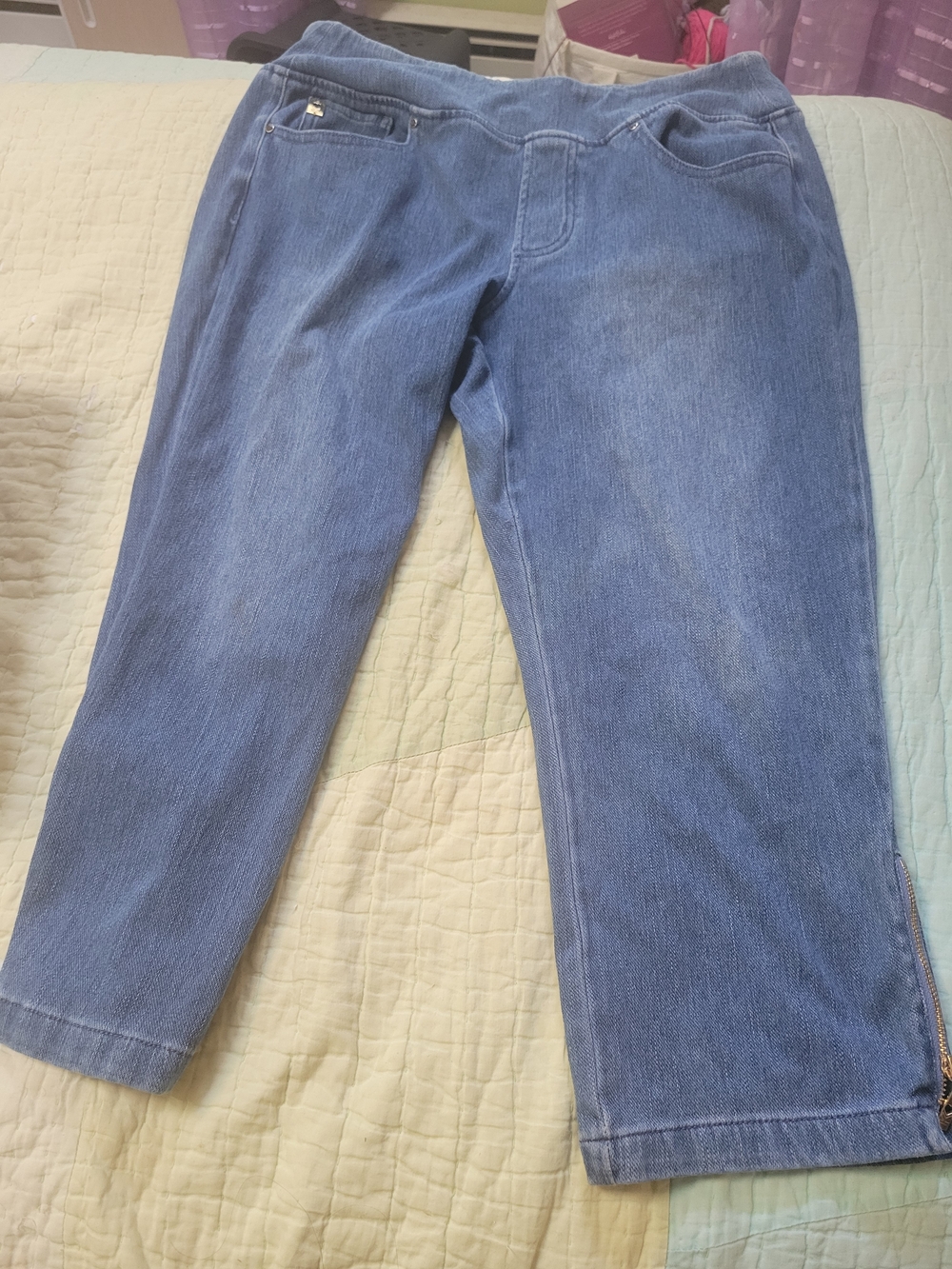 Belle Blue Flare Capri Jeans
